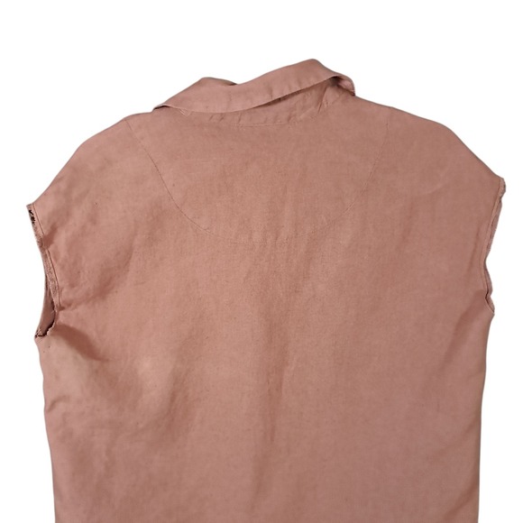 Parachute 100% Linen Button Down Shirt Top Clay Oversized XS Breathable Boho - Picture 5 of 11